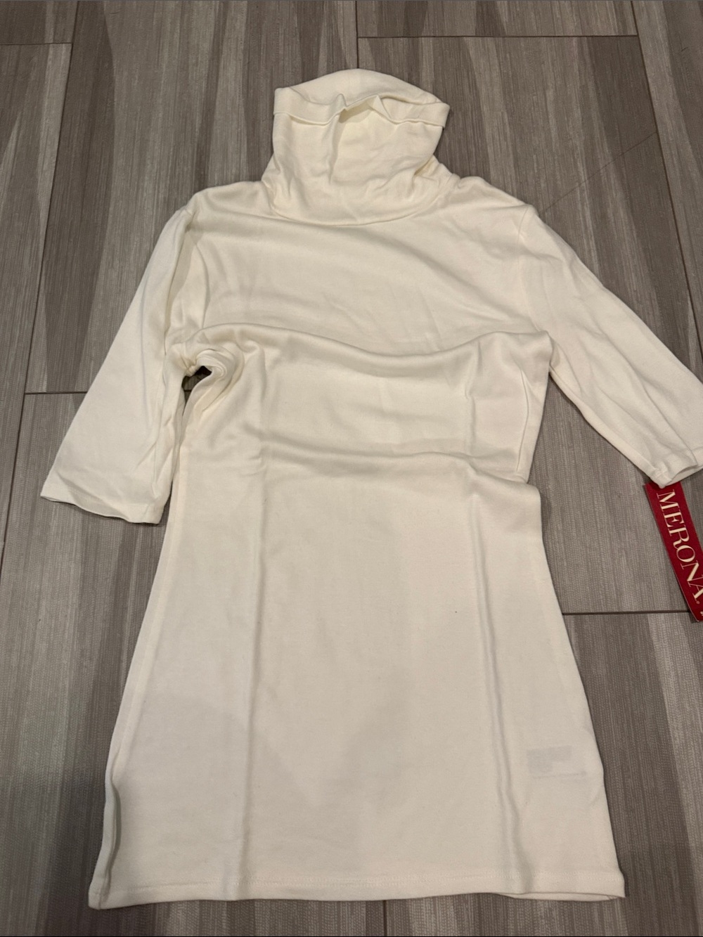 Merona Cream Turtleneck Short-Sleeve Tunic Top